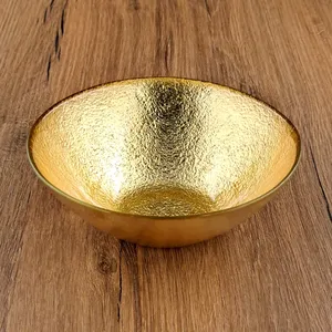 Tazón Decorativo Hecho a Mano de Acero Inoxidable con Acabado Espejo de Grado Alimenticio para Uso en Hostelería, Tazón Redondo Dorado para Servir - Product Image 5