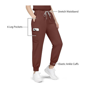 Unisex Classic White Cotton <b>Scrub</b> <b>Sets</b> with Jersey Fabric Needle Detection Professional Medical Nurse Uniform for Hospital Use - Product Image 4