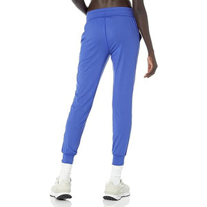 Women's Blue Knitted Jogger <b>Pants</b> Mid Waist Drawstring Ankle-Length Solid Color Casual Sweatpants With Pockets - Product Image 2