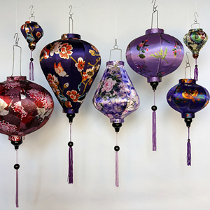 Best selling handmade Hoi An silk lanterns traditional bamboo fabric lantern made in Vietnam - Product Image 5