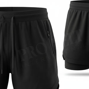 Whole Sale 2 in 1 Running <b>Shorts</b> Quick Dry Gym Workout <b>Shorts</b> <b>Compression</b> Liner Breathable 4 Way Stretch Athletic Training <b>Short</b> - Product Image 4