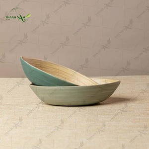 Bol en bambou jetable, écologique, artisanal, naturel, pour servir et décorer la maison, avec un design classique personnalisé - Product Image 2