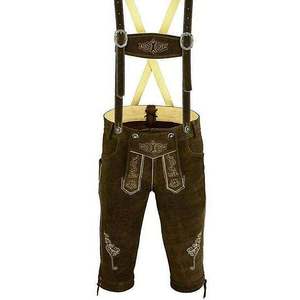 Lederhosen pour hommes style montagne Oktoberfest marron foncé, tailles européennes 46 à 62 - Product Image 1