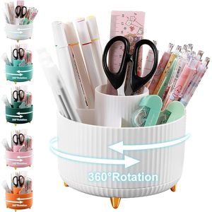 Porte-crayons rotatif à 360 degrés à 5 emplacements, organiseur de bureau rotatif à 360 degrés, accessoires de rangement de bureau, papeterie - Product Image 1