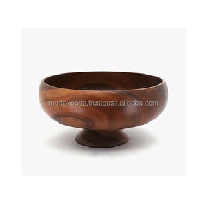 Tazón de Servir Decorativo Desechable de Madera Maciza Hecho a Mano para Ensaladas, Frutas, Pan, Centro de Mesa para Fiestas (Estilo Clásico) - Product Image 6