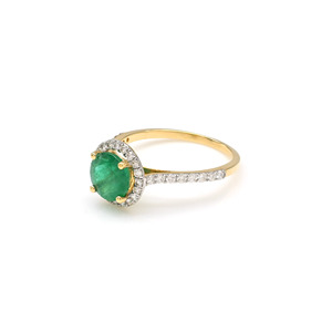 แหวนทองคำขาว 18K ประดับเพชรและมรกตธรรมชาติจาก Chordia Jewels แหวนแต่งงาน ส่งเร็ว สินค้าขายดี - Product Image 3