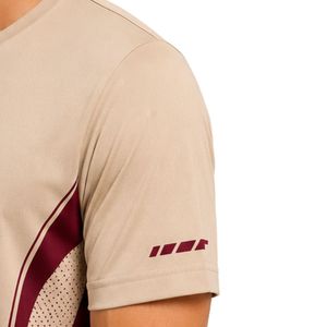 T-shirt de sport pour homme, beige et bordeaux, à séchage rapide, pour la course, la gym et l'entraînement, personnalisable, Activear - Product Image 5