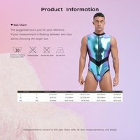 Body métallisé brillant pour hommes Justaucorps pour discothèque Jeu de rôle Cosplay Stage Performance Pole Dancing Dance Party
