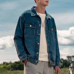 Custom Logo Mens Denim Jacket Vintage Style <b>Button</b> Up Cotton Windbreaker High Quality Outerwear For Motorbike Rider Outdoorwear - Product Image 3