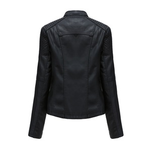 Blouson en cuir respirant pour homme, coupe ajustée, coupe-vent, avec fermeture éclair, col à revers, décontracté, grande taille, court - Product Image 6