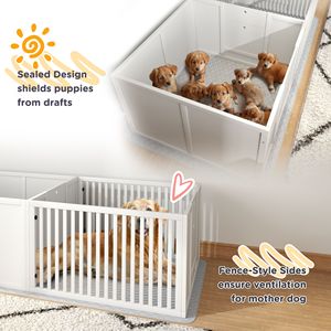 Cuccia per Parto Cani di Taglia Piccola, Media e Grande 165 cm x 80 cm con Tappetino Impermeabile, Porta Regolabile, Gabbia e Casetta per Animali Domestici - Product Image 5