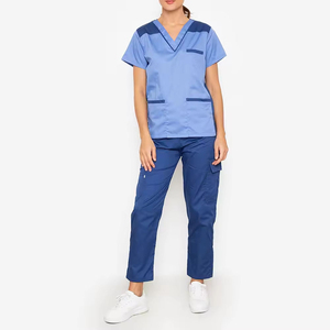 New Style Medical <b>Scrub</b> Suits Knitted Polyester Hospital Clothing Fashion Designs <b>Scrub</b> Set on Sale Women Hospital <b>Scrub</b> <b>Uniform</b> - Product Image 1