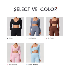 FONILBEST High Waist Solid Color Yoga <b>Leggings</b> Hollow Back Design Full Length Women's Sportswear Customized Colors Logo Seamless - Product Image 5