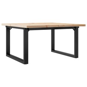Table basse en bois massif de pin et acier avec cadre en O 31,5"x31,5"x17,9" - Product Image 6