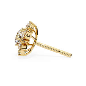 ต่างหูเพชรทรงกลมเพาะเลี้ยงในห้องปฏิบัติการ ดีไซน์เนอร์แฟชั่น ทอง 14K รับรองโดย IGI เหมาะสำหรับเป็นของขวัญในงานปาร์ตี้และวันครบรอบ - Product Image 4