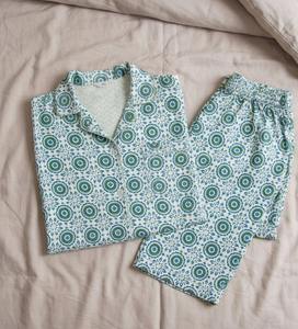 Ensemble de pyjama en coton imprimé à la main pour femmes, vêtements de nuit confortables, vente en gros en Inde - Product Image 1