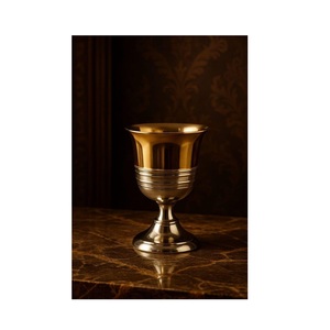 Gobelet à vin en acier inoxydable de luxe personnalisé, verres à vin rouge vintage en métal doré - Product Image 1