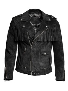 Men's Alphonse <b>Fringe</b> Suede Leather <b>Jacket</b> Western Cowboy Biker Vintage <b>Jacket</b> - Product Image 1