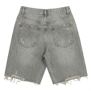 Shorts Bermuda en jean coupe bootcut vintage unisexe personnalisables pour votre marque, taille mi-haute, boutonnés sur le devant, en tissu à séchage rapide, pour l'été, vente en gros, taille moyenne - Product Image 4