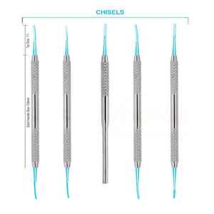 Lot de 6 instruments dentaires professionnels en métal et bois pour l'extraction dentaire, les détartrages et le retrait des obturations molaires - Product Image 3