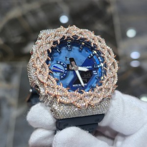 Reloj de Lujo con Caja de Acero Inoxidable, Cristal de Zafiro de 42 mm, Esfera con Visualización Analógica y Digital, Cuarzo, Bisel de Moissanita, Resistente, en Caja - Product Image 1