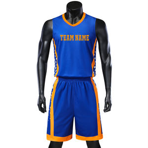 Ensemble de maillots et shorts de basketball pour hommes, personnalisable avec nom et numéro, respirant, anti-humidité, protection UV, imprimé par transfert thermique, grandes tailles - Product Image 5