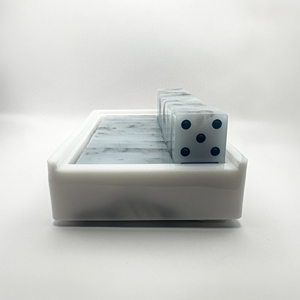 Jeu de dominos en résine, artisanat artistique, coffret cadeau, forme personnalisée, motif marbre blanc, occasion spéciale, objet de collection, jeu de puzzle en résine - Product Image 5