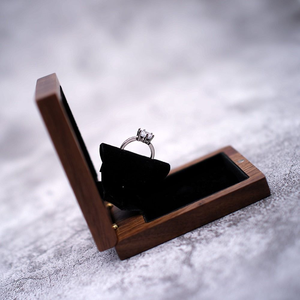 <b>Wooden</b> Ring Box for Wedding Engagement or Proposal with Velvet Lining and Choice by blossom craft india - Product Image 2
