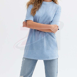 Camiseta Oversize para Mujer con Lavado Ácido, Ajuste Holgado, Tejido de Algodón Lavado Vintage, Transpirable, Ropa Casual de Verano, Moda Urbana - Product Image 2