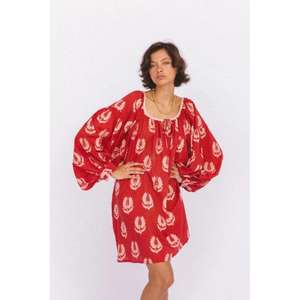 Vestido Mini Ria Sólido Natural, Hecho a Mano de Forma Ética, 100% Algodón Puro, Silueta Suave y Fluida, Ropa Sostenible para Mujer - Product Image 1