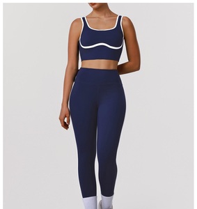 Nuevo Conjunto de Yoga de 2 Piezas para Mujer, Sin Costuras, Ligero, Moldeador, con Bloques de Color, Cintura Alta Elástica, para Gimnasio, Deportes y Yoga - Product Image 3