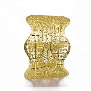 Wholesale 14K 18K 24K Dye Gold Plated Intricate Filigree <b>Cuff</b> Kada Bangle, Adjustable Brass Kada Bangle, <b>Fashion</b> <b>Cuff</b> <b>Bracelets</b>. - Product Image 3