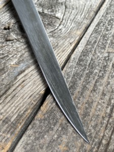 Couteau à filet moderne en acier au carbone forgé, fait main, écologique, compatible lave-vaisselle, ambidextre, 8-9,9 pouces, manche en bois et cuir - Product Image 3