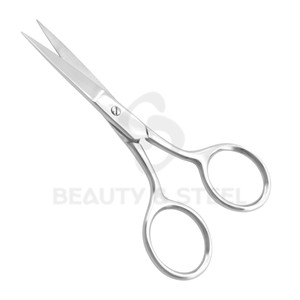Ciseaux de manucure en argent poli de qualité supérieure avec bord droit professionnel et poignées ergonomiques pour une précision de salon - Product Image 2