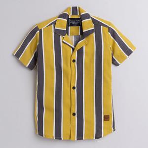 Polka Tots Camiseta Media Manga Cuello Tenis Rayas-Mostaza - Product Image 1