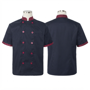 เสื้อเชฟแบบยูนิเซ็กซ์ พรีเมียม ผ้าทวิลล์ โพลีเอสเตอร์ 65% คอตตอน 35% 240 GSM สีดำ แต่งขอบสีแดง ปักลายตามสั่ง พิมพ์ลายสกรีน รีดร้อน - Product Image 6