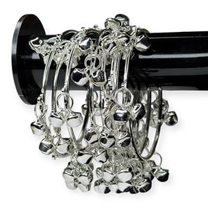 Precio al por mayor: Pulseras apilables de estilo tradicional y moderno, con dijes Jhumki Kashimiri Ghungroo en tono plateado y perlas, ideales para bodas. - Product Image 1