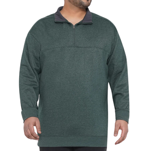 Sudadera de Invierno para Hombre, Talla Grande, a Cuadros, Tejida, Transpirable, Corte Regular, Spandex/Poliéster, Verde Oscuro, Casual, Cuello con Botones, ODM - Product Image 1