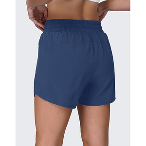 Shorts de sport bleu roi durables pour hommes avec poche zippée fonctionnelle pour téléphone, équipement de course haute performance OEM - Product Image 2