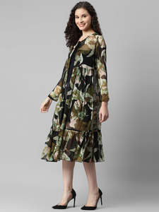 Shrug en Georgette à nouer pour femme, manches 3/4, longueur mollet, coupe décontractée, style western, pièce unique, pour tenue décontractée, universitaire ou de bureau - Product Image 3