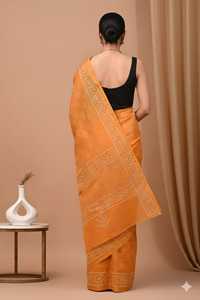 Soft Finish Chanderi Silk <b>Saree</b> with Minimalistic Design - Product Image 4