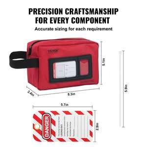 ชุดอุปกรณ์ล็อคเอาต์เพื่อความปลอดภัย 26 ชิ้น พร้อมกุญแจคล้อง สายรัดไนลอน และกระเป๋า - Product Image 5