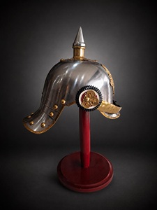 Réplique de casque Prussien Pickelhaube |   Armure historique à pointes en acier pour exposition sadaf riyaz - Product Image 5