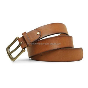 Ceintures en cuir véritable pour hommes, ceinture en cuir pleine fleur classique décontractée pour hommes, boucle à ardillon personnalisée - Product Image 1