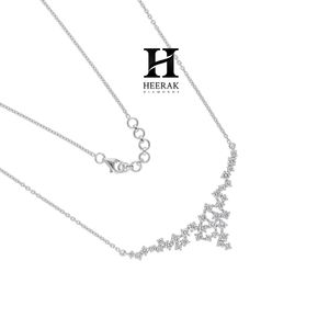 Elegant Cascading Cluster Diamond Necklace 925 Sterling <b>Silver</b> Statement Pendant for Women Luxury Bridal Wedding Jewelry - Product Image 2