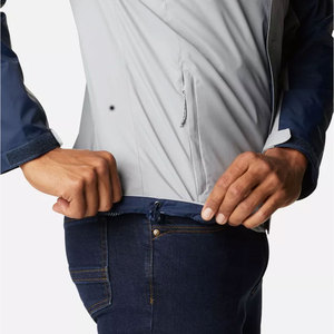 Chaqueta Impermeable con Capucha para Hombre, Diseño Color Block, Abrigo Casual de Invierno con Cierre de Cremallera y Logotipo de Michigan Bordado en la Parte Delantera - Product Image 5