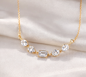 Collar de Diamantes Naturales de Corte Ovalado Chapado en Oro de 14k de Lujo para Mujer, Regalo de Boda, Aniversario o Compromiso, Joyería con Colgante - Product Image 3