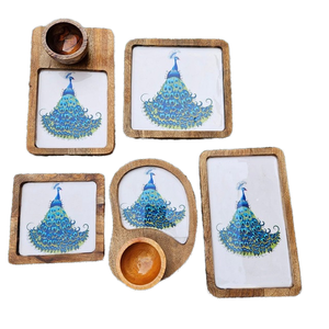 Plateaux en bois écologiques de luxe faits à la main pour les fêtes et la cuisine, exportés par K S Exports de Maharashtra - Product Image 1