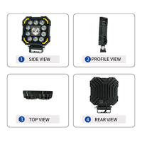LIUHJG 20W RGB Feux carrés tout-terrain 4x4, projecteur de travail LED Owl avec DRL pour camion, voiture, moto