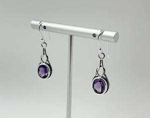 Boucles d'oreilles éternité en améthyste, argent sterling 925, faites à la main, style celtique, bijoux élégants, cadeau pour femme - Product Image 5